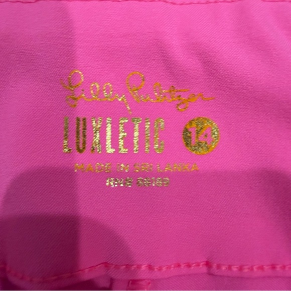 Lilly Pulitzer Luxletic Bright Pink Pull On Stretch Pants 14 - Picture 3 of 11